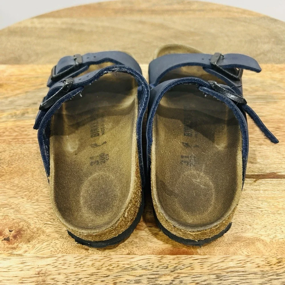 blue Birkenstock Arizona sandals youth size 31 C 13 Birko Flor Slides